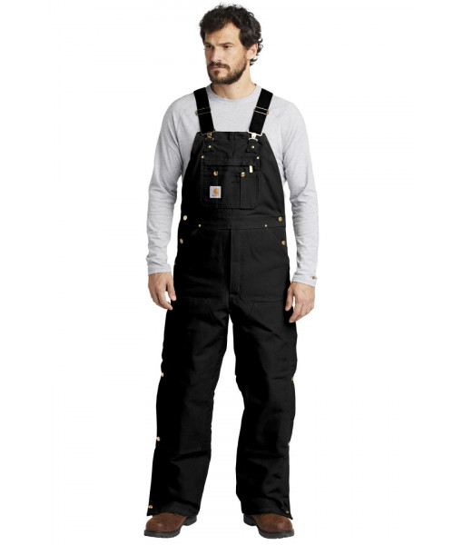 Carhartt  ®  Duck Quilt-Lined Zip-To-Thigh Bib Overalls