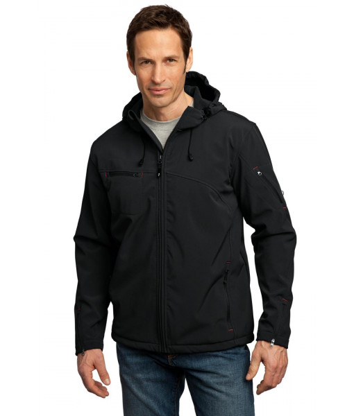 Port Authority ® Textured Hooded Soft Shell Jacket Port Authority ® Textured Hooded Soft Shell Jacket